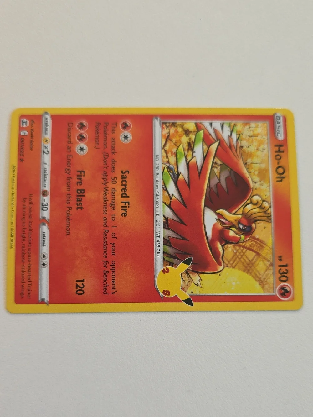 Pokemon Ho-Oh Trading Card
